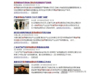 資訊 | 全國(guó)多地對(duì)食用油企業(yè)進(jìn)行塑化劑專(zhuān)項(xiàng)檢查，您還沒(méi)有選擇“食品級(jí)軟管”嗎？